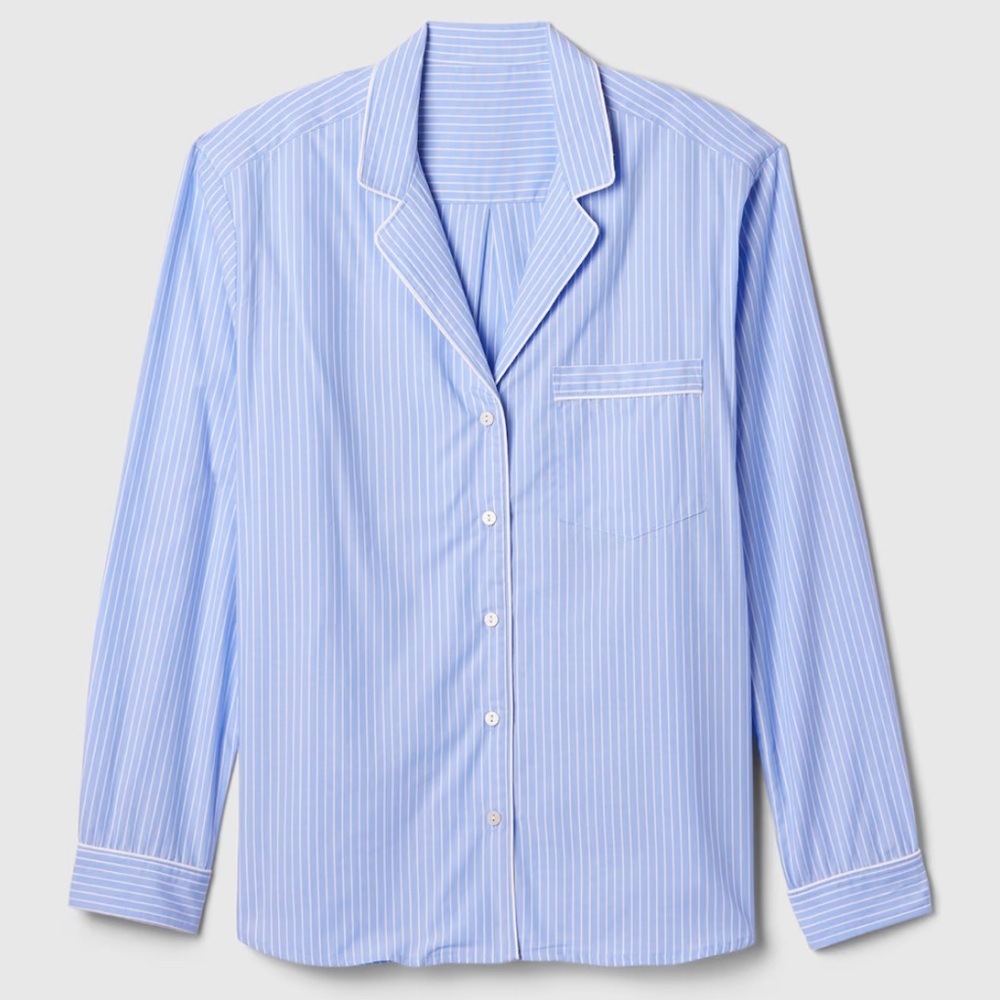 GAP Poplin PJ Shirt Blue Stripe